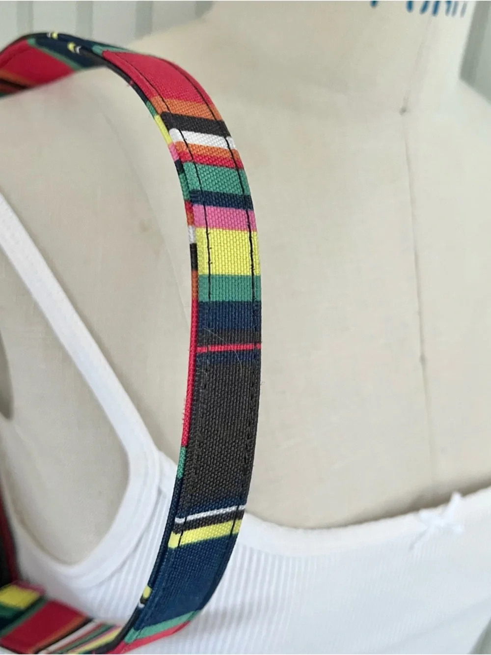 Kate Spade NY Vintage Y2K Bold Striped Multi Color Canvas Shoulder Bag